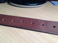 Braided leather belt front