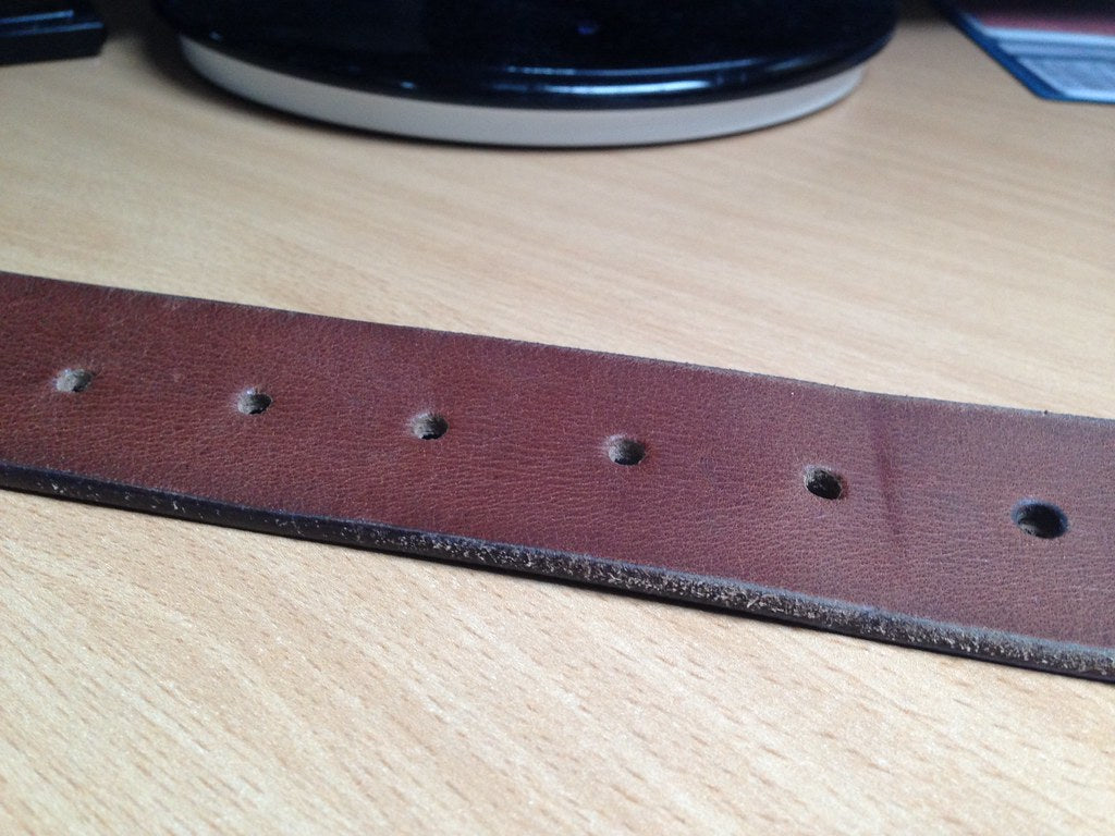Braided leather belt front