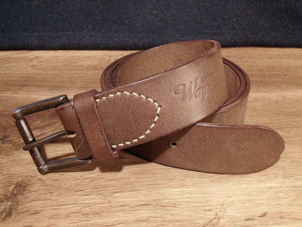 Braided leather belt styled