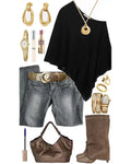 Darren Black Poncho Boot Collage outfit collage reference 08