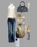 Darren Ivory Halter Denim Collage outfit collage reference 09