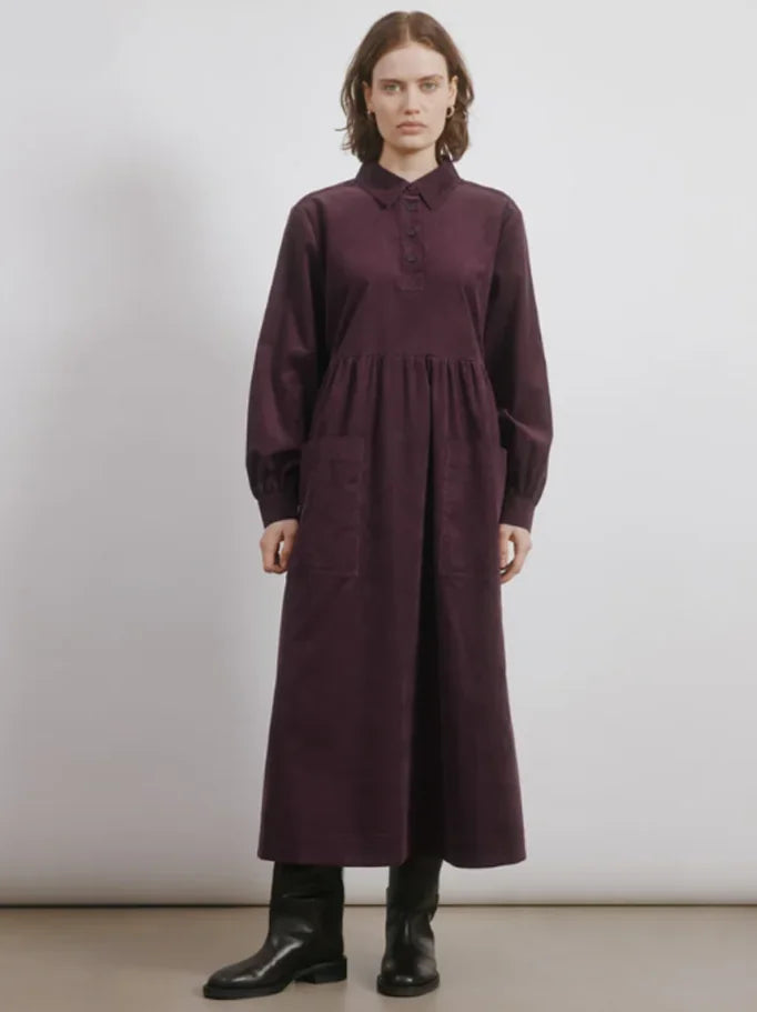 Cord Placket Midi Dress FTC maternity reference 03