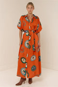 Carla Dress in Orange Plates FTC maternity reference 22