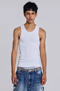 Jaded London White Rib Full Length Vest image 1