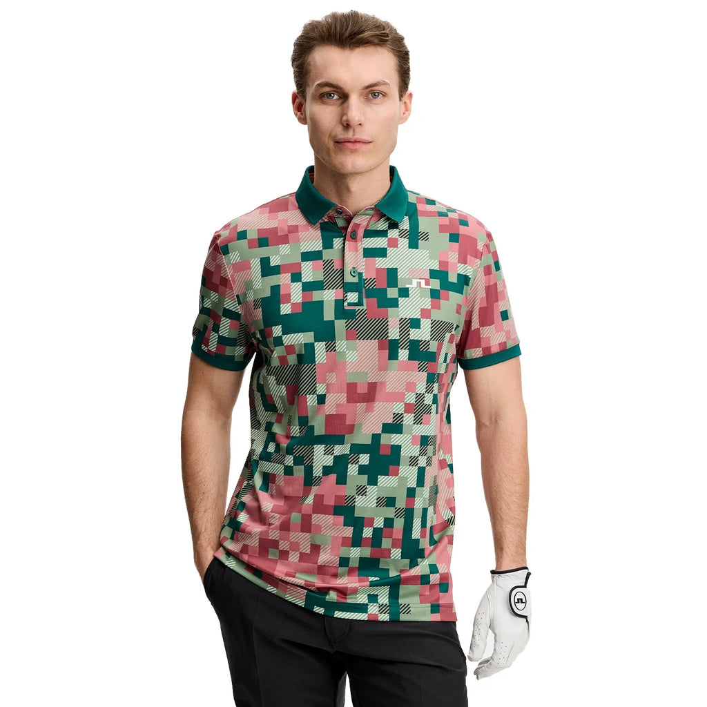 J Lindeberg Bridger Tour Print Golf Polo Shirt