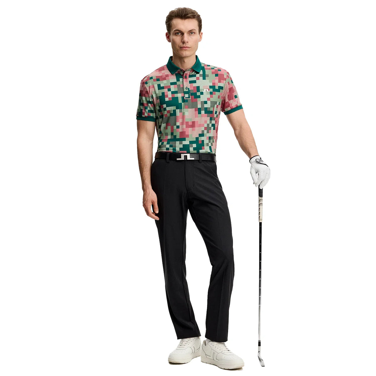 J Lindeberg Bridger Tour Print Golf Polo Shirt
