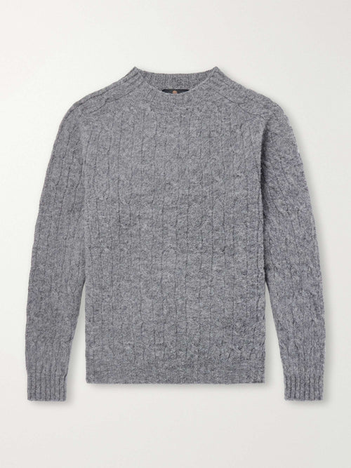 BARBOUR Cable-Knit Wool Sweater — individual garment front view