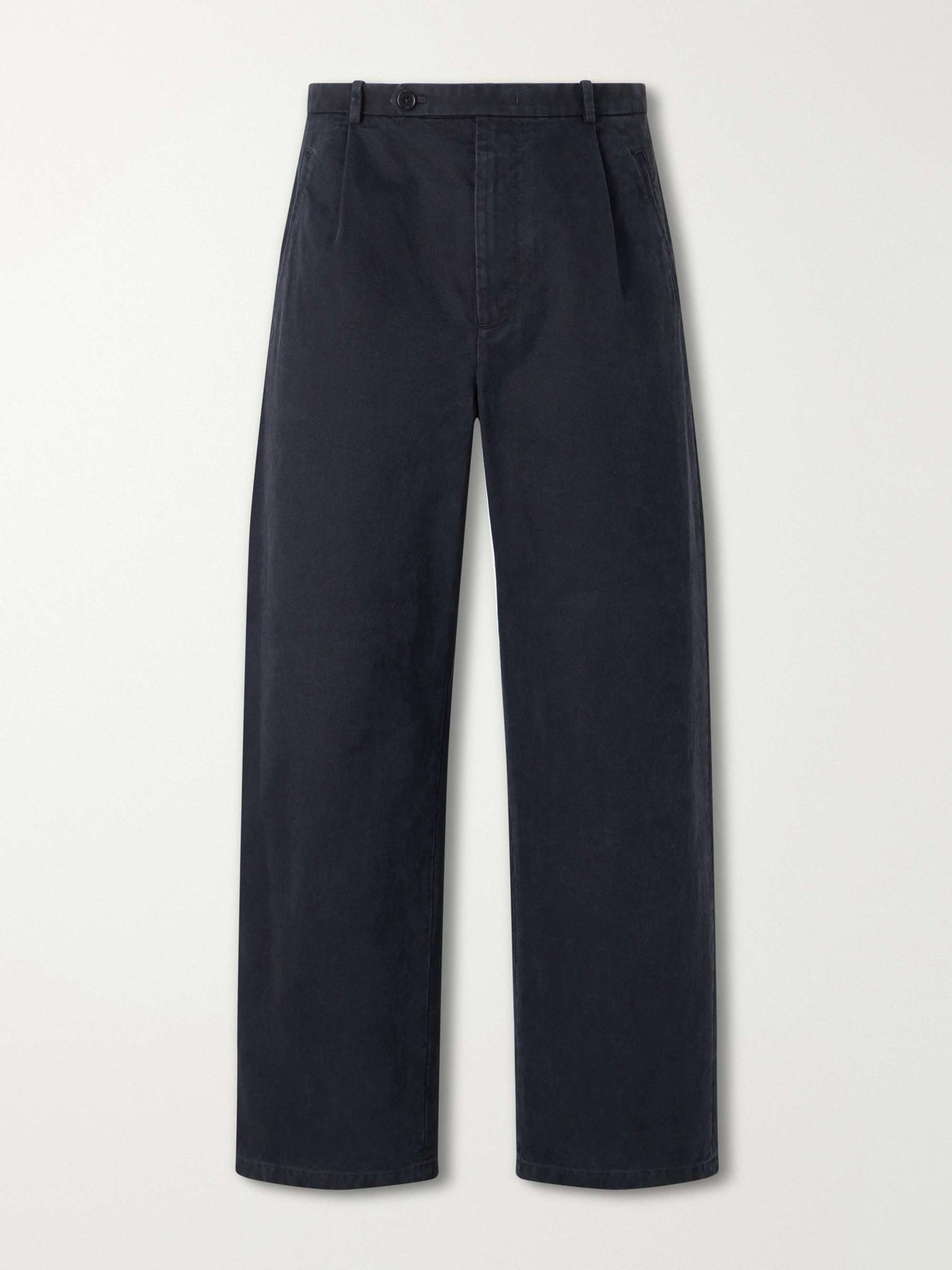 JIL SANDER — Straight-Leg Pleated Cotton-Drill Trousers