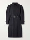 CELINE Belted Wool-Gabardine Trench Coat — individual garment front view