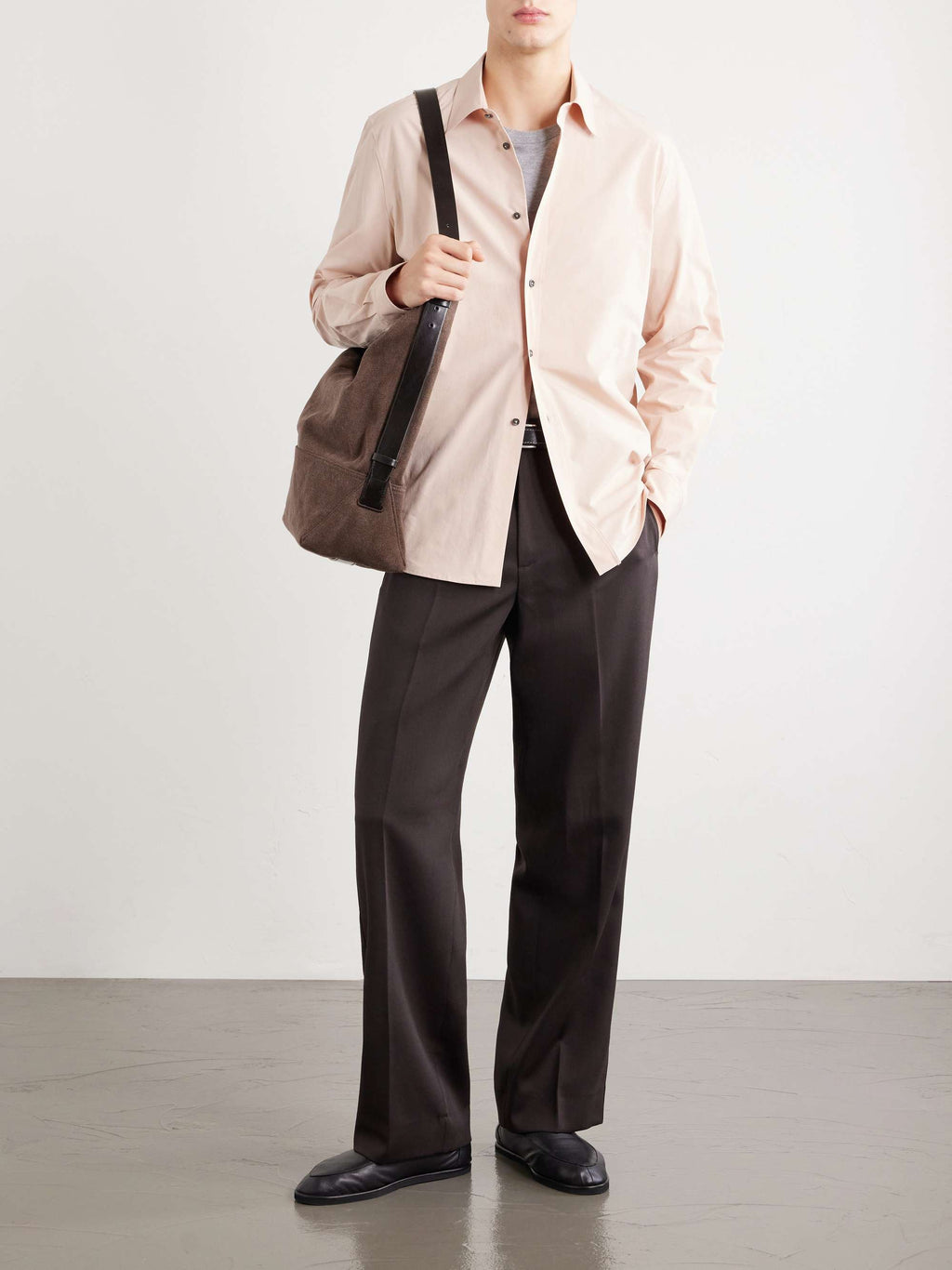 JIL SANDER Cotton-Poplin Shirt — full-length model look
