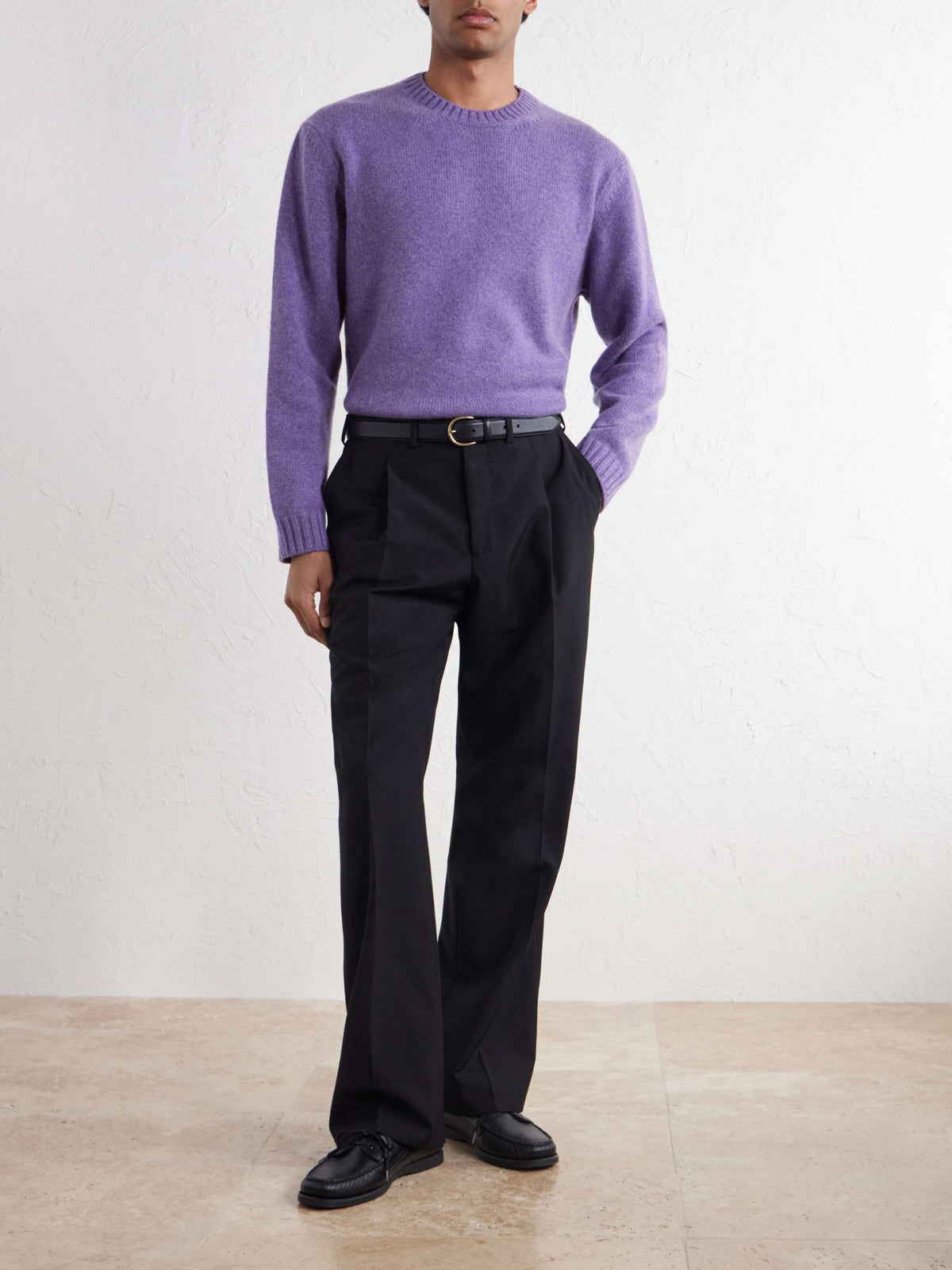 SAMAN AMEL Cashmere Sweater — full-length model look